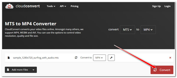 Запуск конвертации в CloudConvert