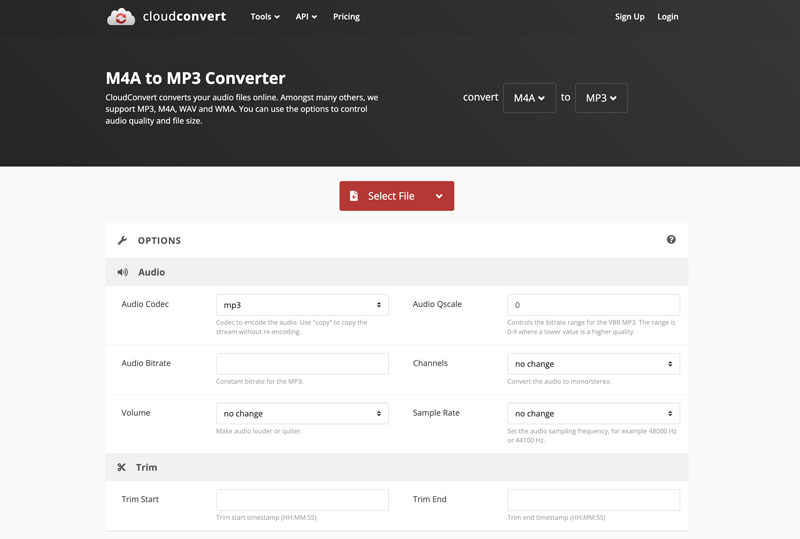 CloudConvert M4A to MP3