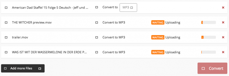 Конвертация MOV в MP3 через CloudConvert