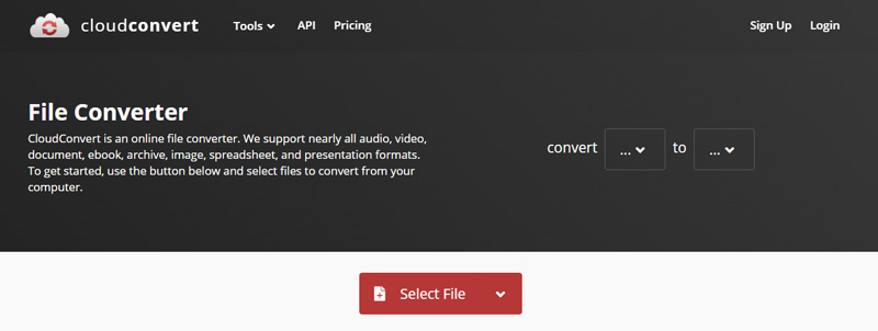 Интерфейс CloudConvert