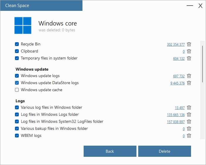Раздел Windows core