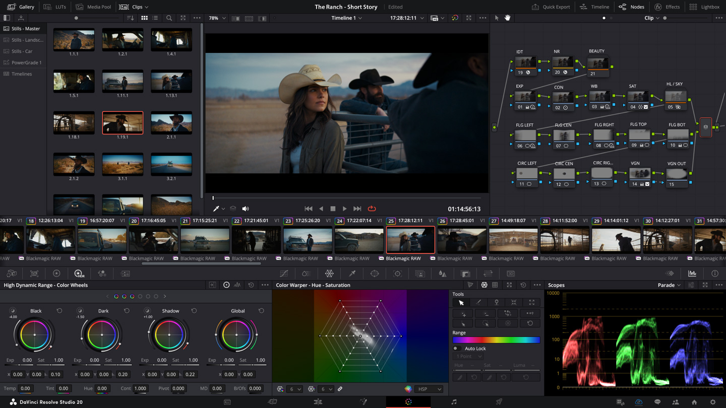 Color page в DaVinci Resolve