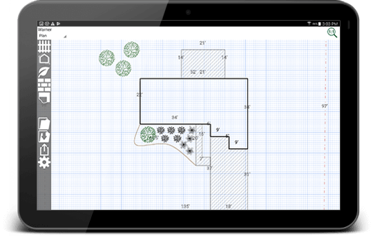 Режим масштабного 2D-плана в PRO Landscape Companion