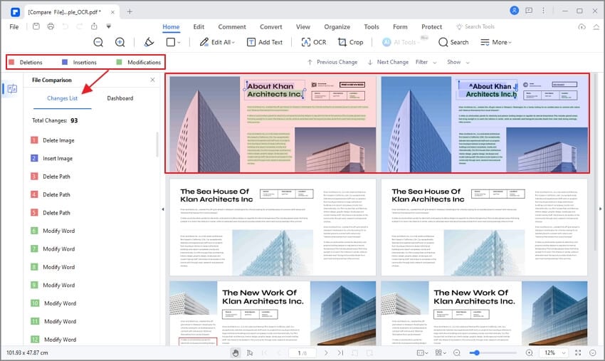 Сравнение PDF в PDFelement