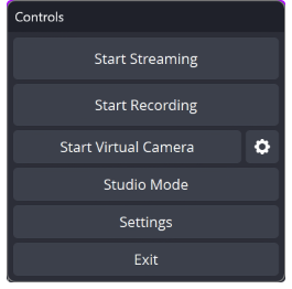 Панель Controls в OBS Studio