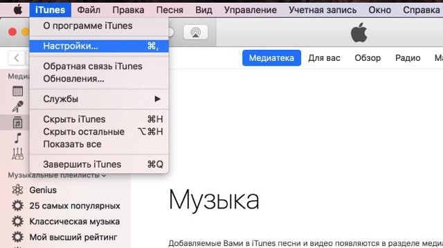 Настройки MP3 Encoder в приложении Музыка