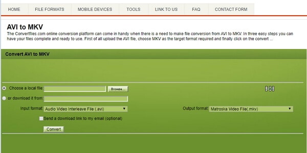 Convertio для AVI в MKV