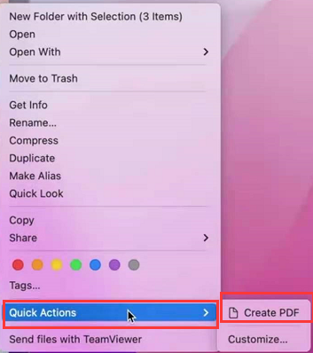 macOS Finder: создание PDF из изображения