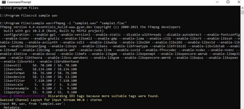 Конвертация FLAC в WAV через FFmpeg