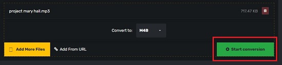 Конвертация MP3 в M4B через Converter365