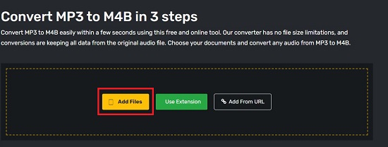 Страница Converter365 для MP3 в M4B