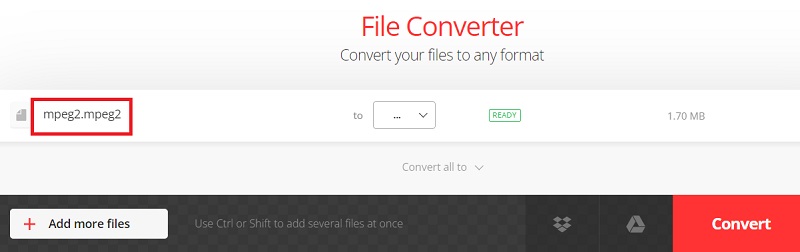 Интерфейс Convertio