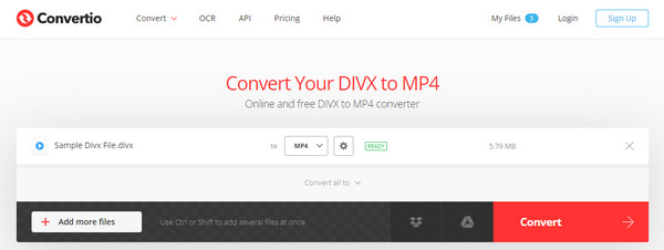 Convertio для конвертации DivX