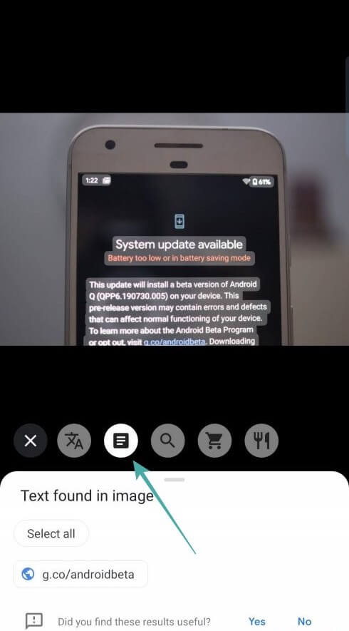 Выделение текста в Google Photos