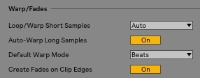 Затухание аудиоклипа в Ableton Live