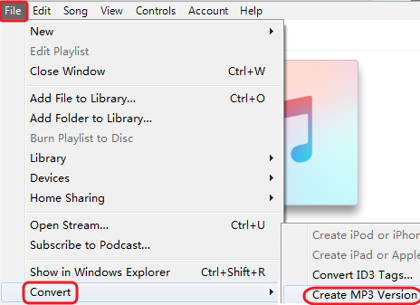 Создание MP3-версии в iTunes