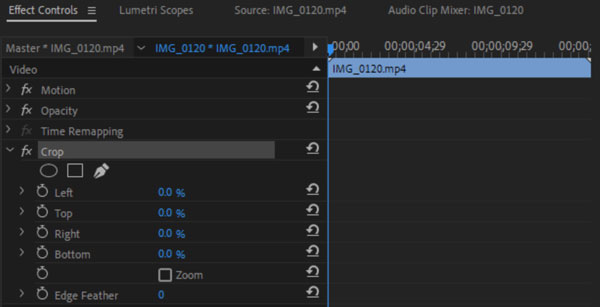Adobe Premiere Pro: кадрирование области с водяным знаком
