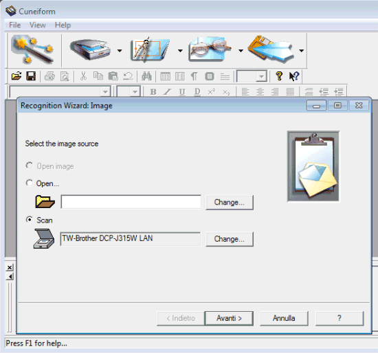 Окно Recognition Wizard в CuneiForm