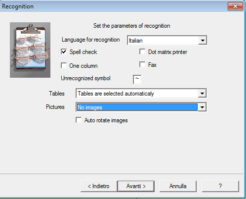 Параметры распознавания в CuneiForm
