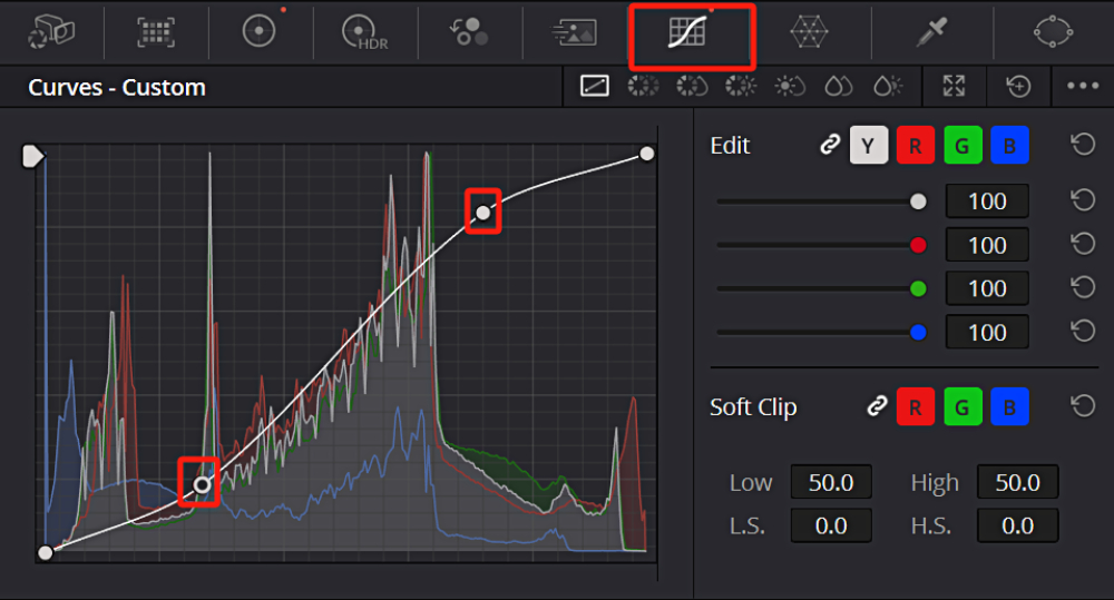 Кривые в DaVinci Resolve