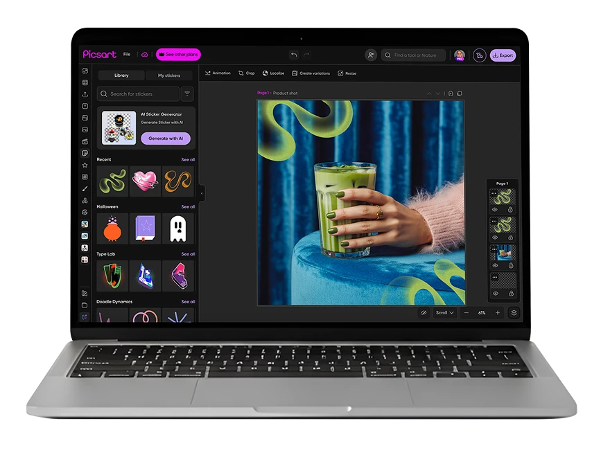 Интерфейс PicsArt