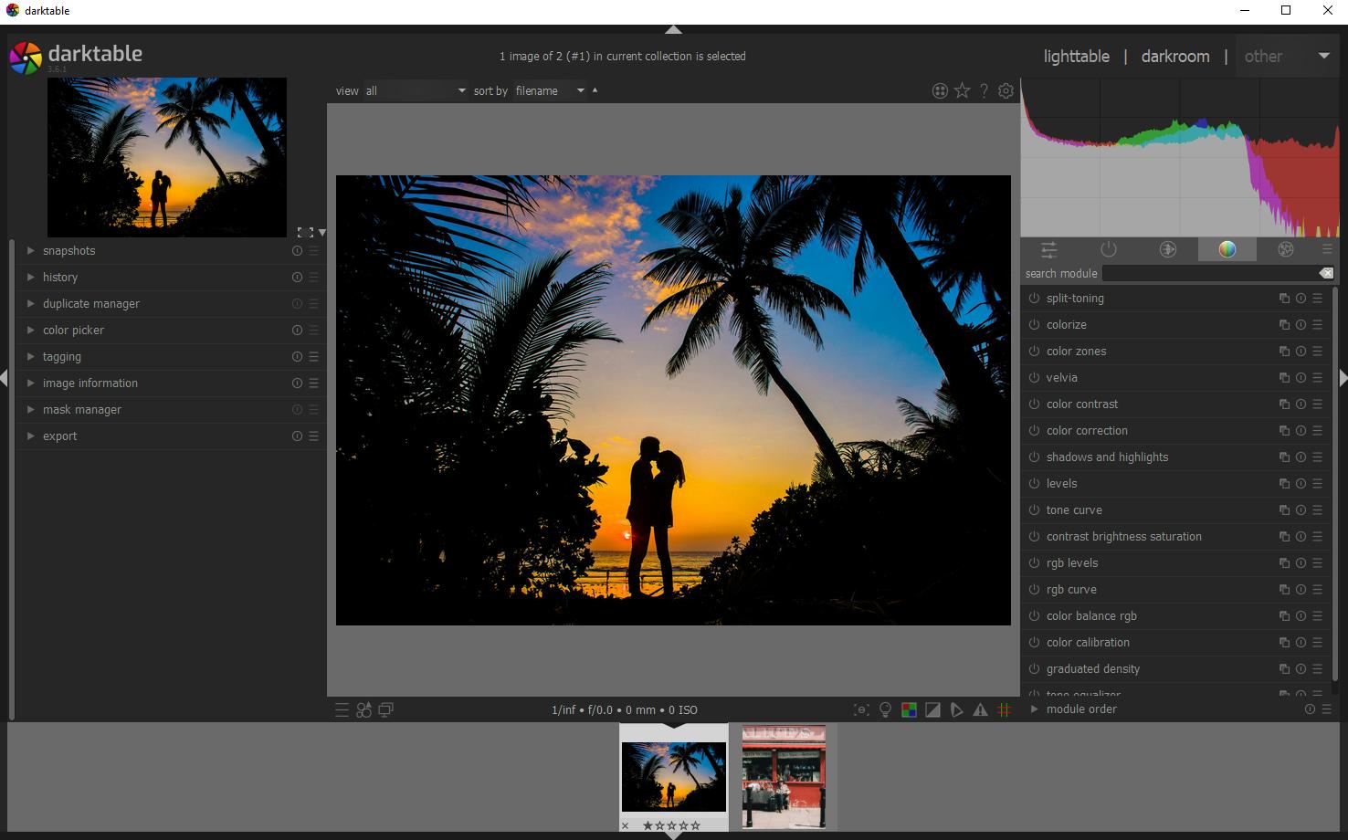 Darktable на Mac