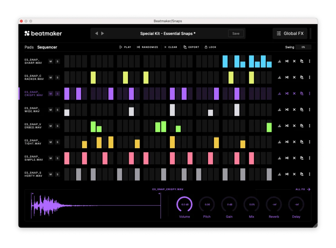 Скриншот интерфейса Splice Beatmaker