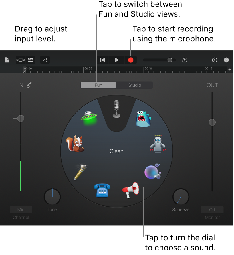Audio Recorder в GarageBand для iPad