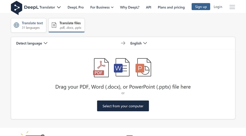 Перевод PDF в DeepL