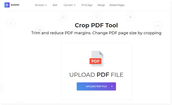 Скриншот DeftPDF с инструментом Crop PDF