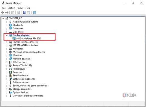 Окно свойств видеокарты в диспетчере устройств
