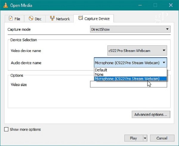 Настройка DirectShow в VLC