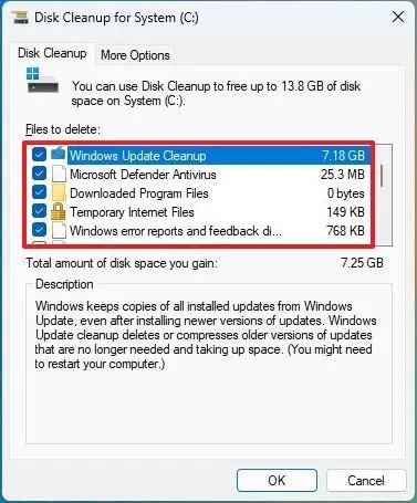 Очистка диска в Windows 11