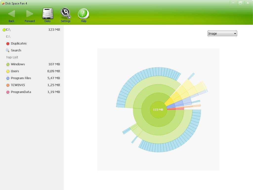 Фильтр Image в Disk Space Fan