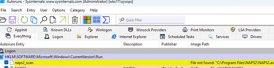 Управление включением и отключением записей автозагрузки