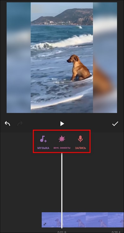 Добавление новой музыки и эффектов в InShot