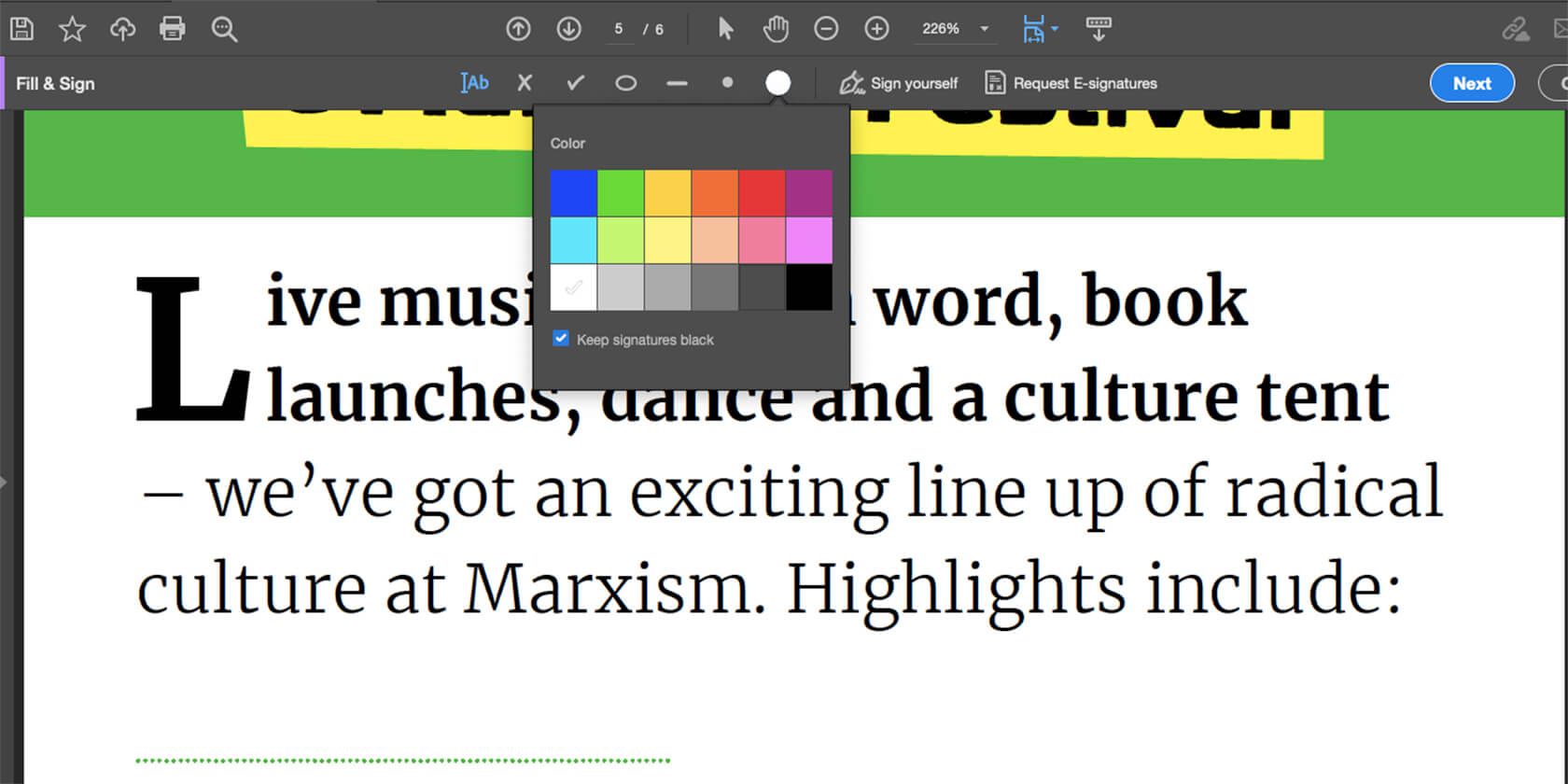 Панель инструментов Adobe Acrobat Reader