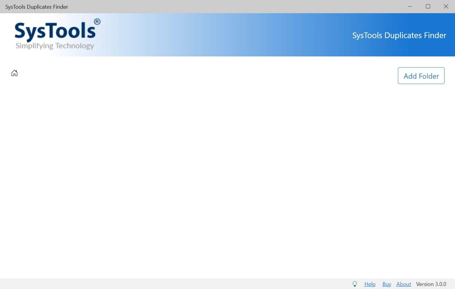 Главное окно SysTools Duplicate File Finder & Remover
