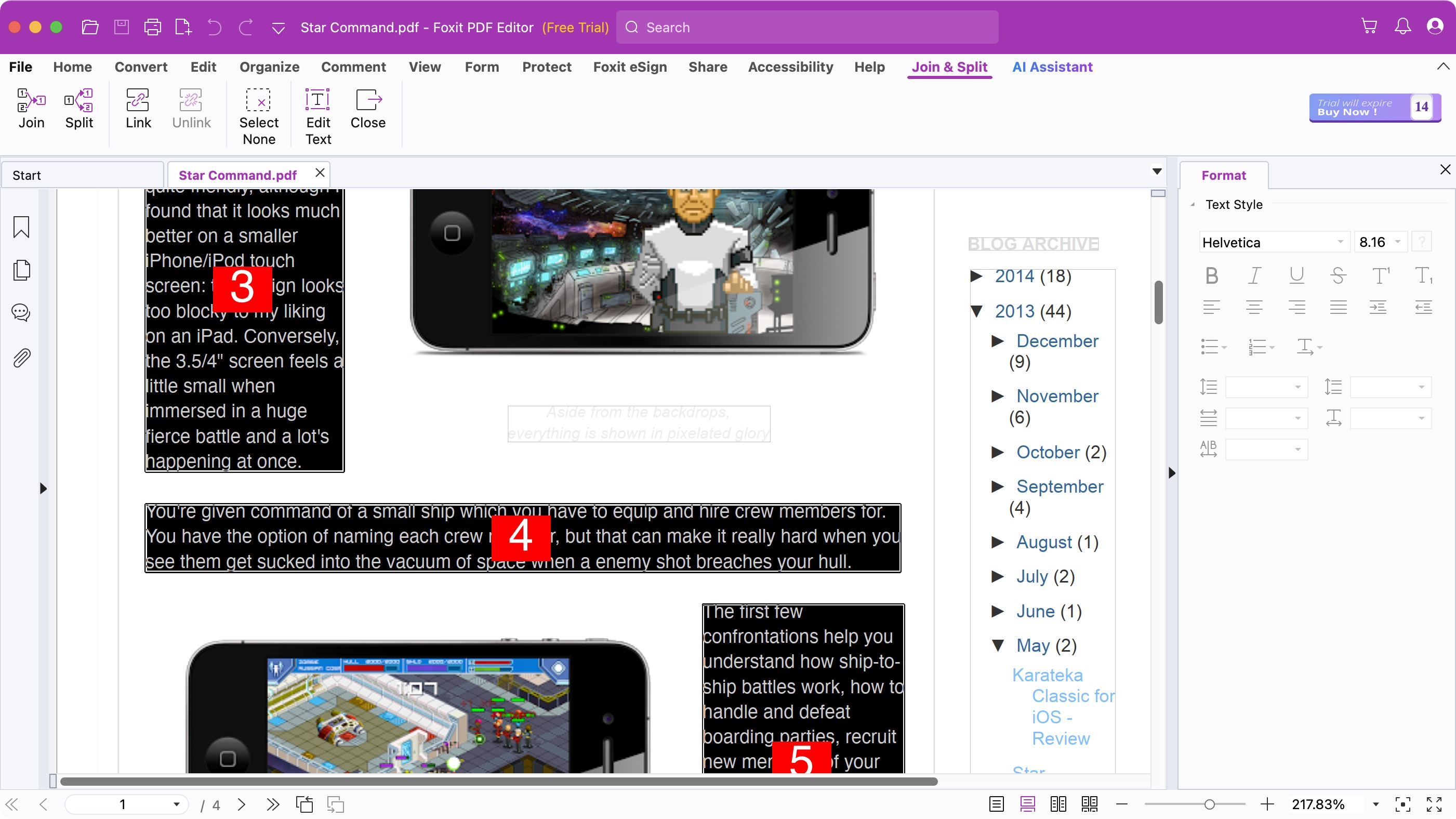 Скриншот Nitro PDF Pro с интерфейсом PDF-редактора