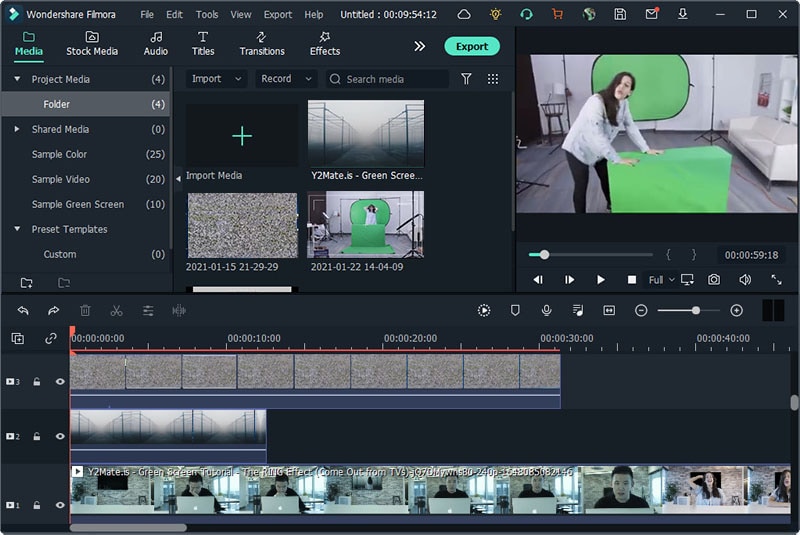 Добавление видеоклипа на таймлайн Filmora