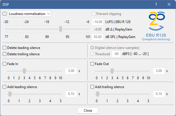 Окно DSP в EZ CD Audio Converter