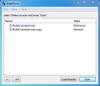 Выбор состояния папок в dupeGuru