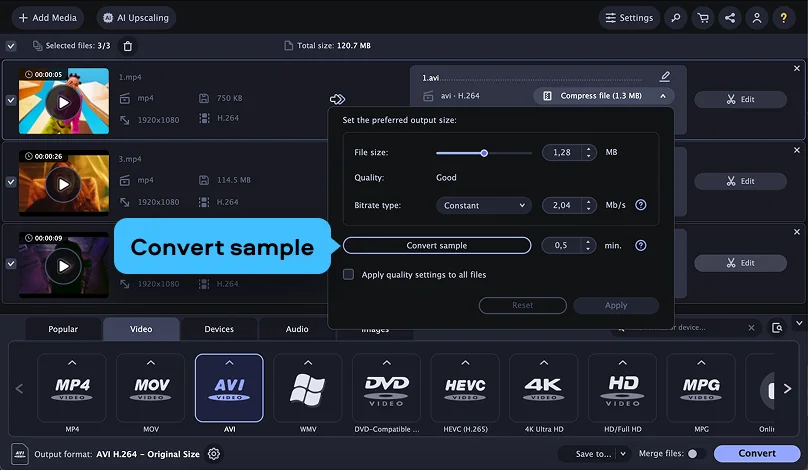 Интерфейс конвертера Movavi Video Converter в составе Suite