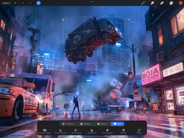 Режим Warp в Transform