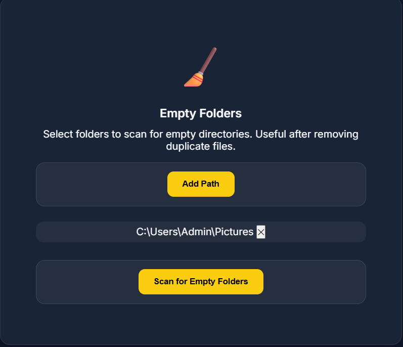 Инструмент Empty Folders в PictureEcho