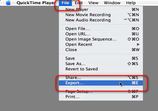 Экспорт MP4 через QuickTime Player