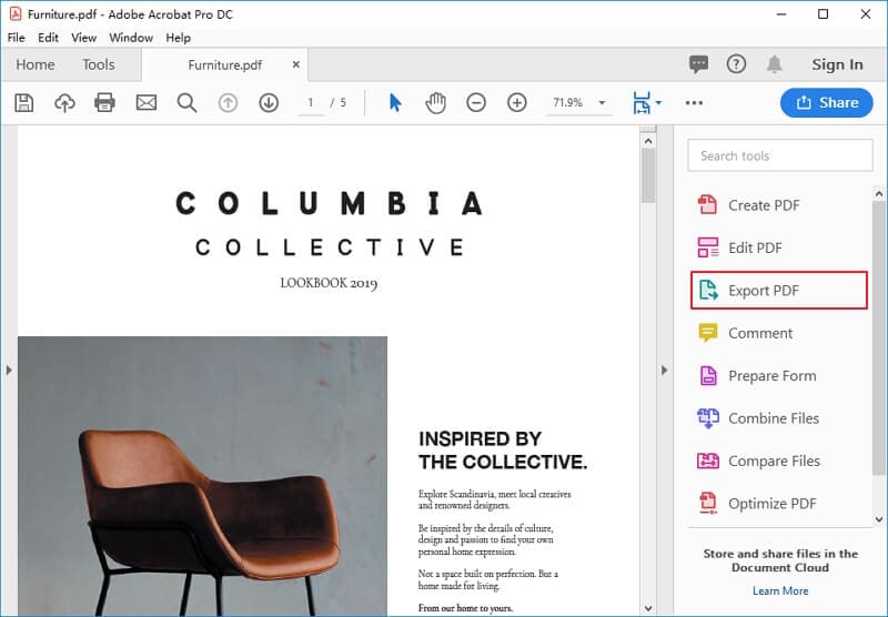 Adobe Acrobat Pro export