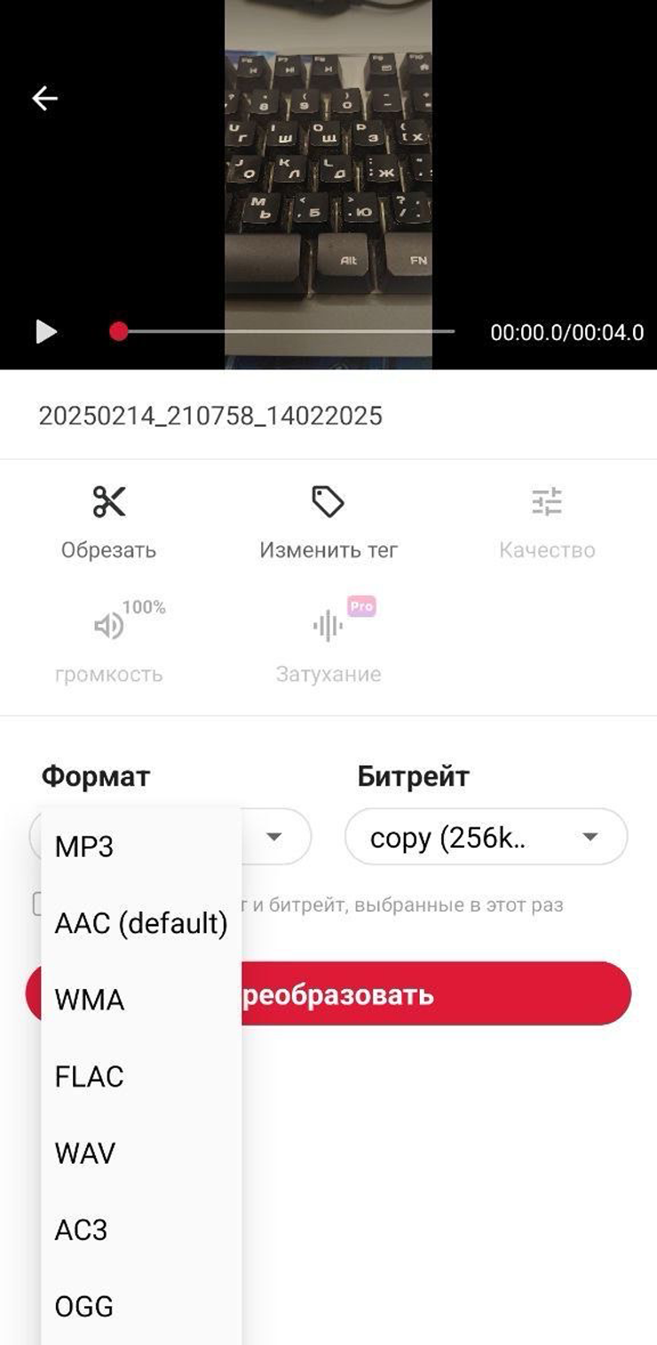 Скриншот Video to MP3 Converter