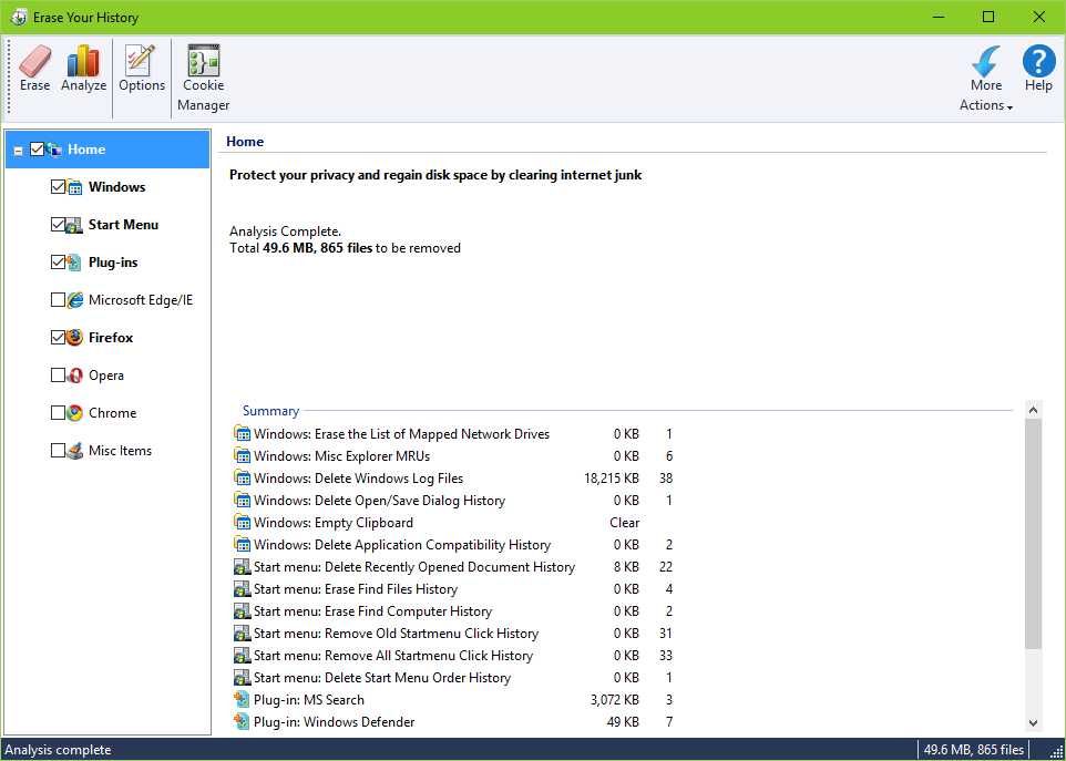 Модуль Erase Your History