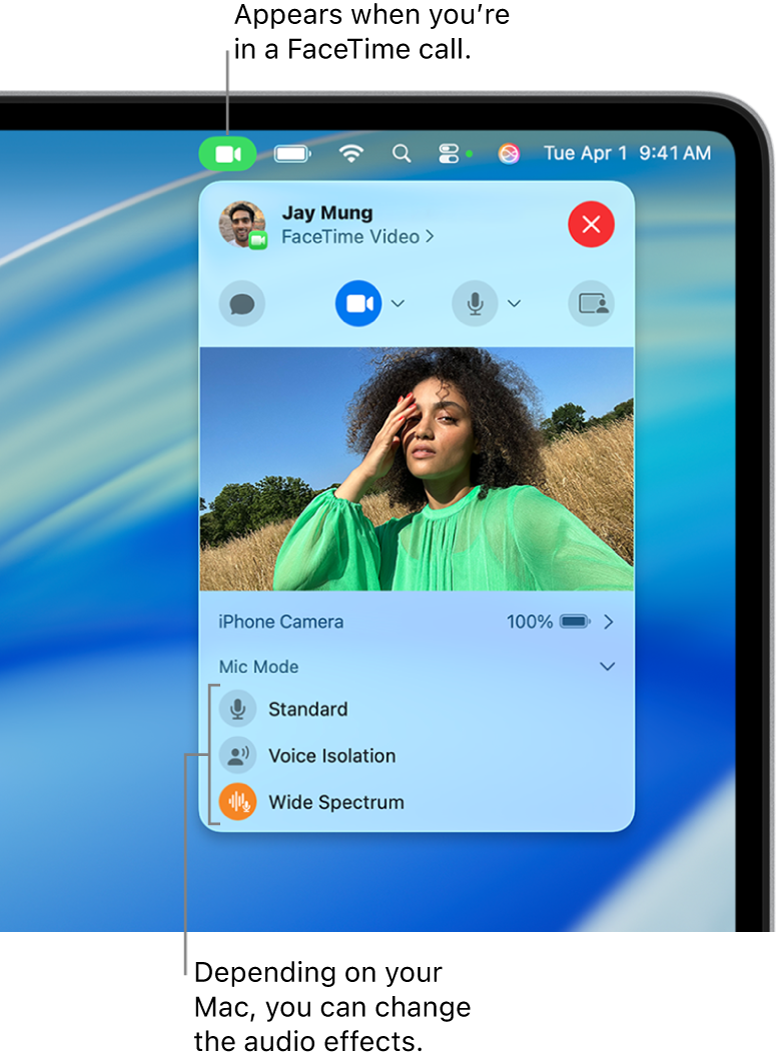 Скриншот Apple Voice Isolation